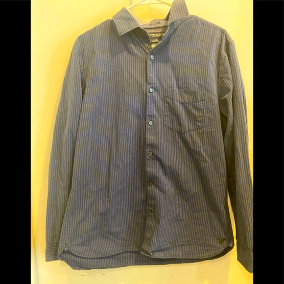 Men’s button up American Eagle shirt blue - Picture 1 of 3